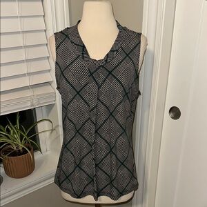 Christopher & Banks Gray Fitted Buttoned Blouse Size Medium